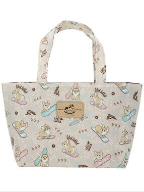 Waterproof Corgi Snowboard Small Tote Handbag Purse